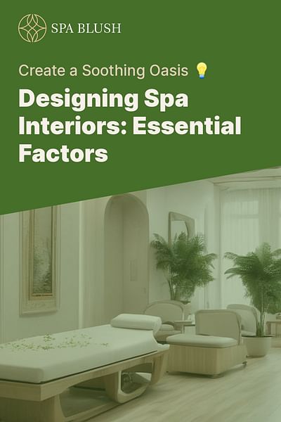 Designing Spa Interiors: Essential Factors - Create a Soothing Oasis 💡